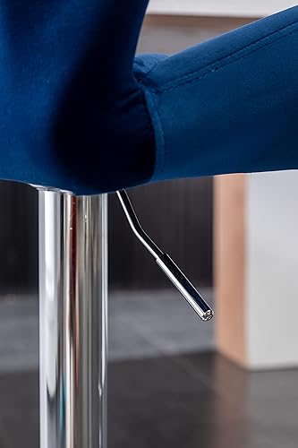 Miniatura 10 de Roundhill Furniture Breni - Taburetes de bar giratorios de terciopelo con diamantes de altura ajustable, juego de 2, color azul
