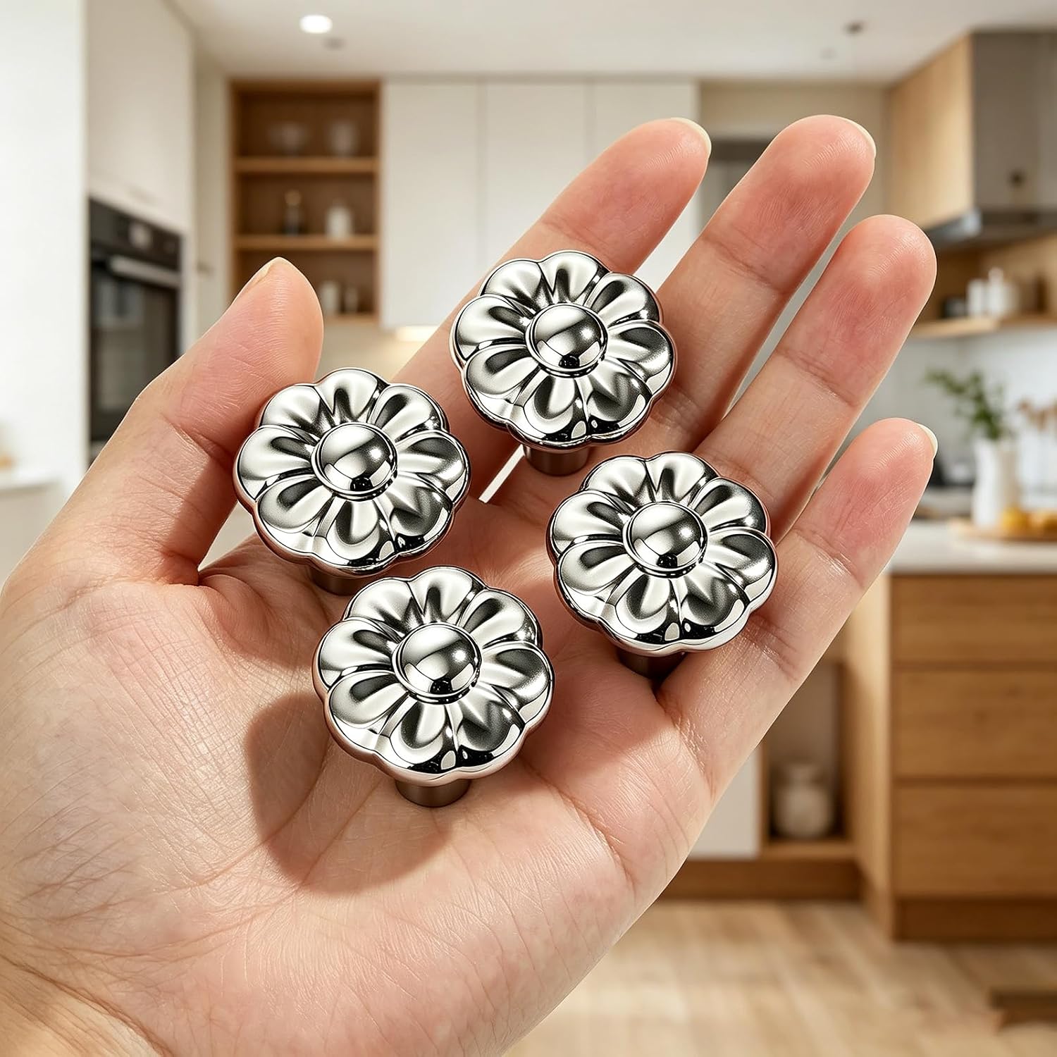 Polished Chrome Cabinet Knobs Silver Drawer Pull Zinc Hardware Handles image 3