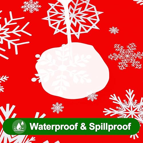 Miniatura 9 de Smiry Mantel de vinilo 100 % impermeable, mantel de parte trasera de franela lavable para mesas rectangulares, funda de mesa de plástico marroquí