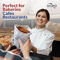 Vista 2 de Duro 8# Bolsas de almuerzo de papel blanco, 500 unidades, bolsas de papel blanco a granel para pan, bagel, delicatessen y restaurante, comida