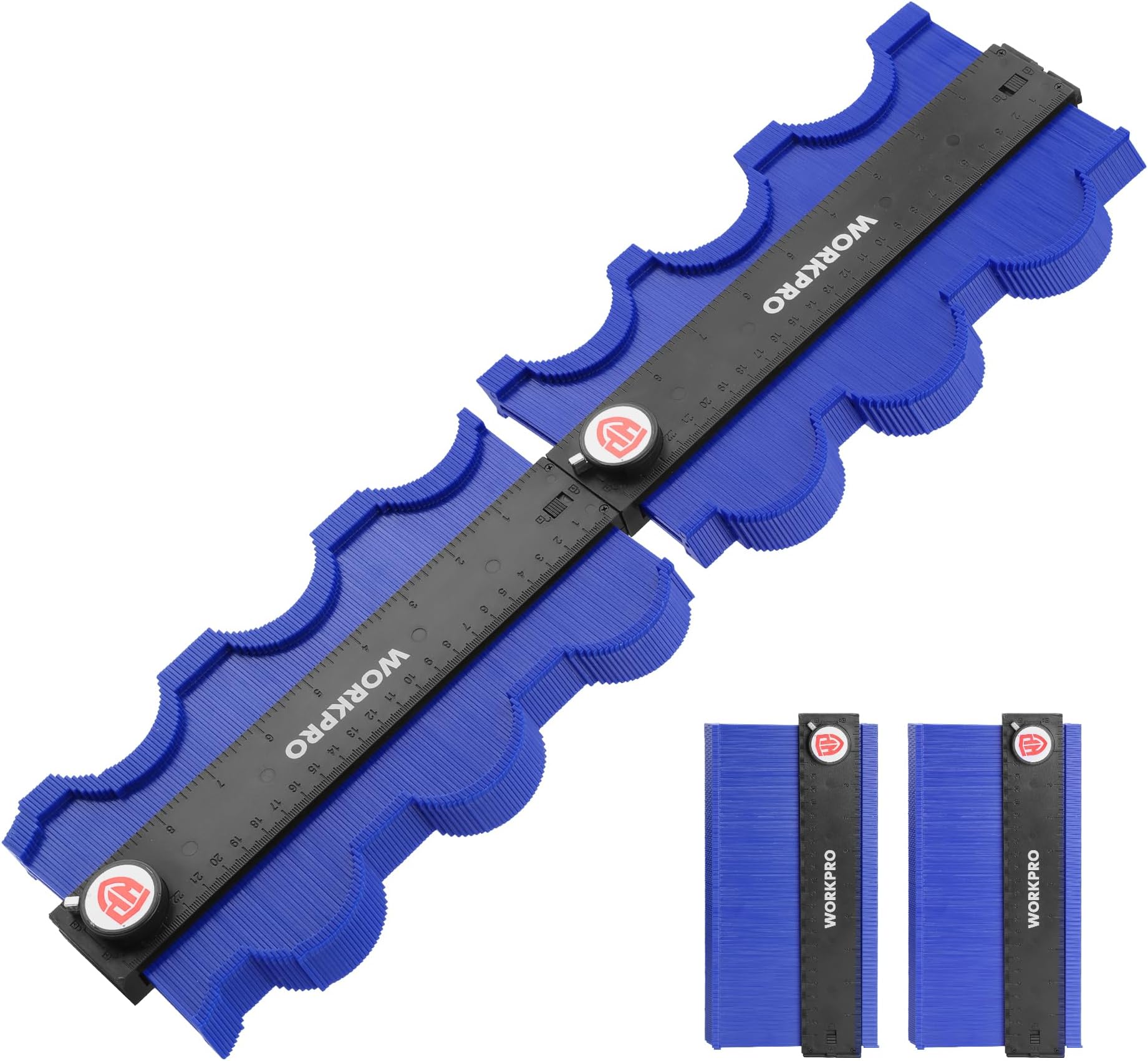 WORKPRO Connectable Contour Gauge (10+10 Inch), Profile Duplicator with Lock, Precisely Copy Irregular Shape, Gift for Father, Husband, Outline Marking Tool for Woodworking Floor, Carpet, Tile Laying