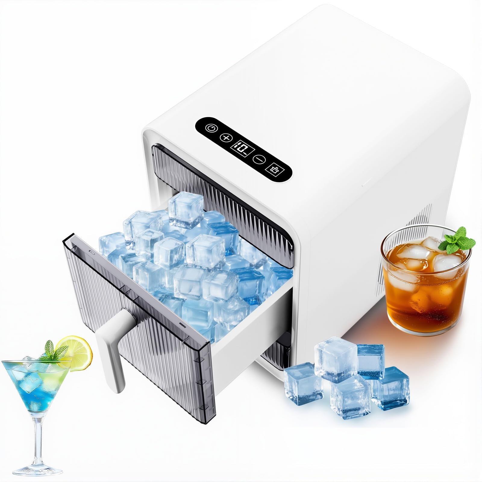 Máquina de hielo auto-limpiente de 33lb: cubos de nieve rápidos para barra y hogar
