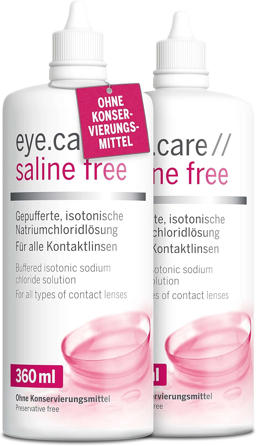 Eye.care phneutrale Kochsalzlösung für Kontaktlinsen ohne Konservierungsstoffe 2er Pack