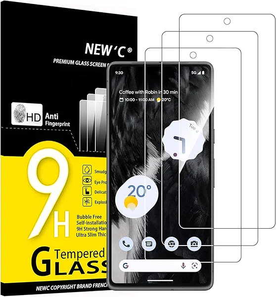 NEW'C 3 Pack Designed for Google Pixel 7 Screen Protector Tempered Glass,Case Friendly Anti Scratch, Bubble Free, Ultra Resistant