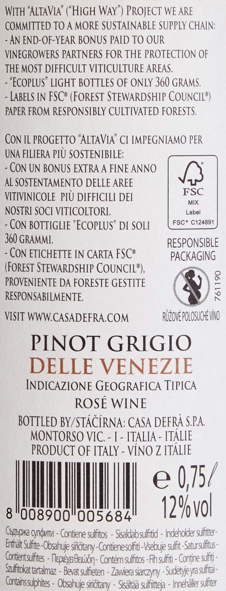 Cielo e Terra I Castelli Pinot Grigio Rosé DOC – Italienischer Roséwein aus Venetien – Fruchtig und elegant (6 x 0,75l)