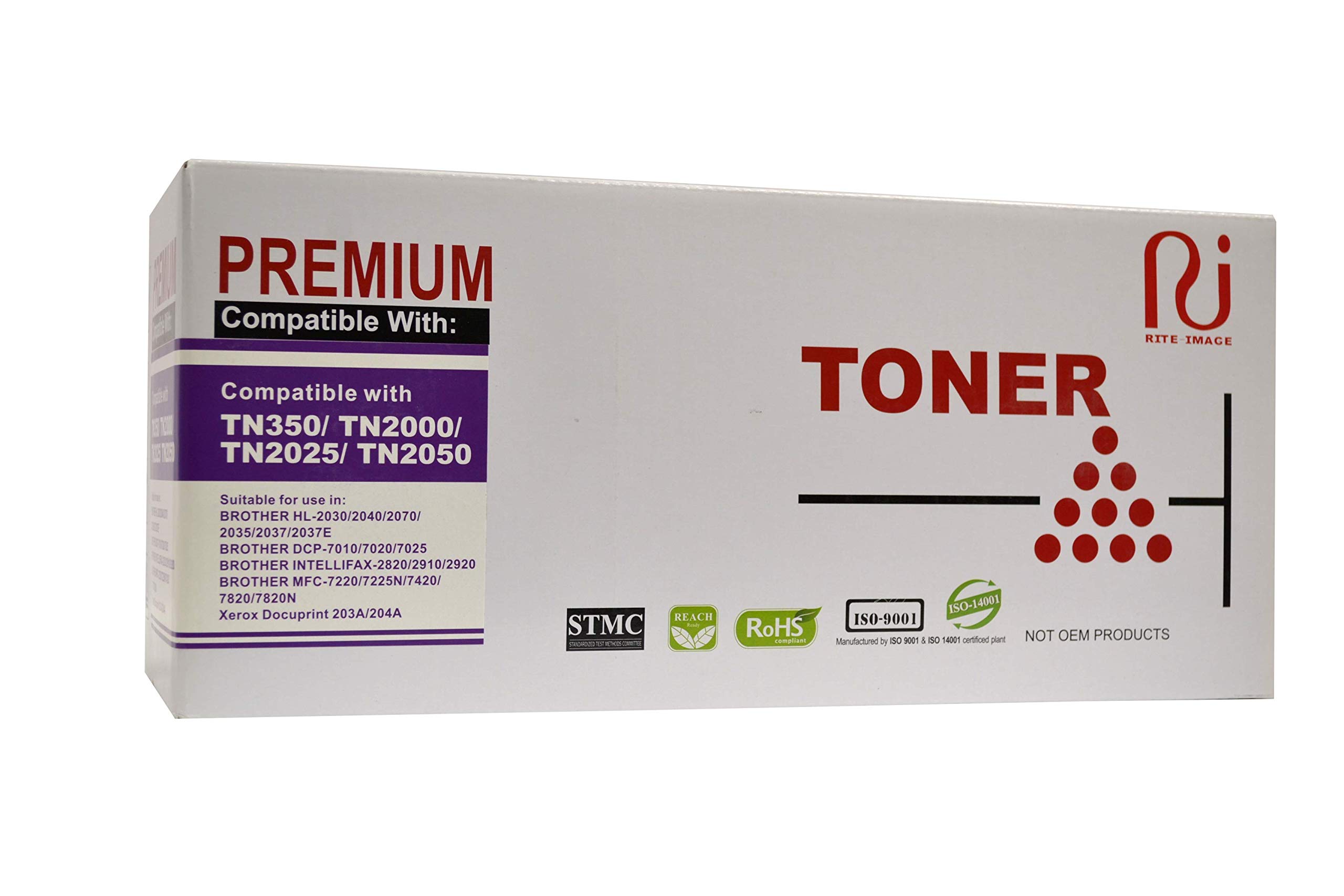 Rite-ImagePremium Compatible Toner Bro TN350/ TN2000/ TN2025/ TN2070 / Xero Docuprint 203A/ 204A