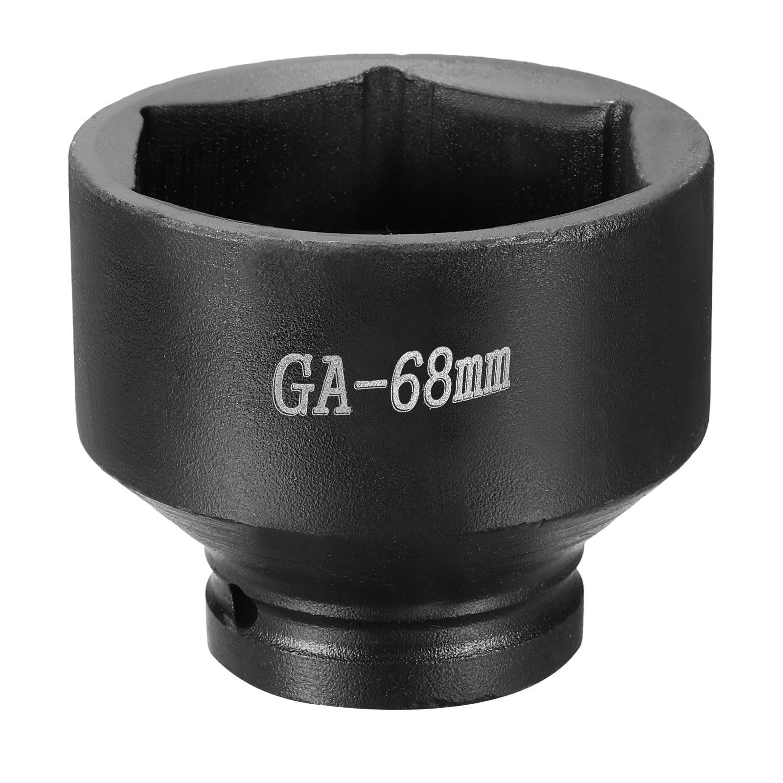 sourcing map 6 Point Impact Socket 1" Drive 68mm Metric Socket CR-V Steel Spindle Axle Hex Sockets for Machine Shaft Nuts Bolts Repair, Black