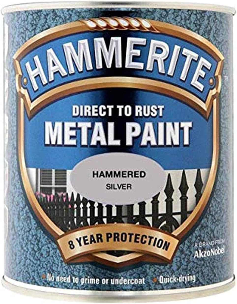 Hammerite Metal Paint Hammered Silver 750Ml