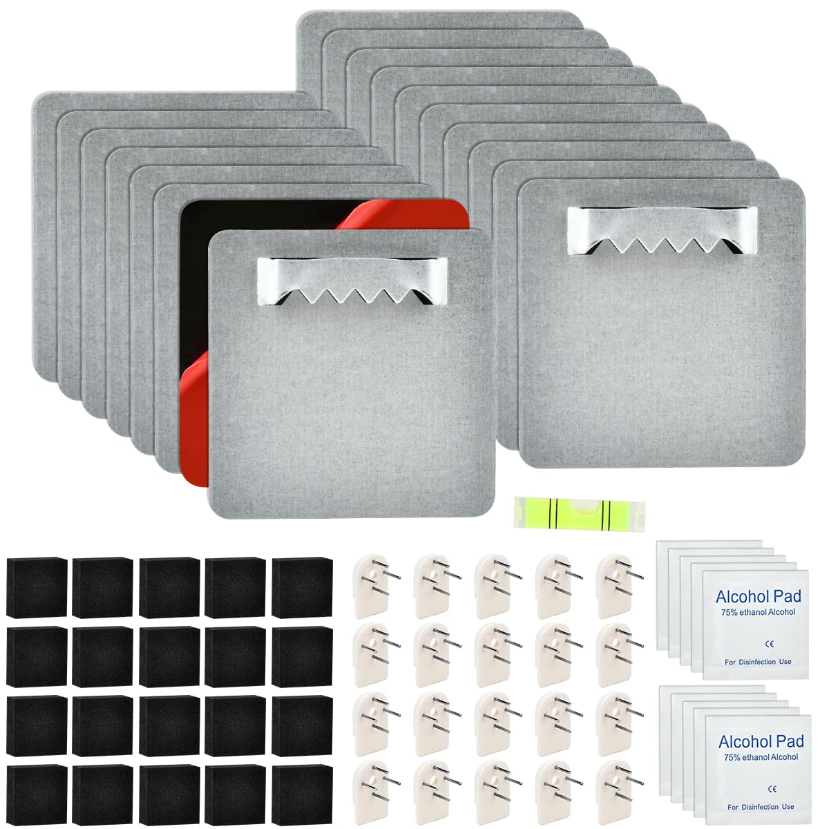 Juego de 18 Cuelga Facil cuadros sin Clavos,para Colgar Cuadros sin Taladrar,Colgadores Adhesivos para Cuadros,Colgar Cuadros sin Taladro Colgador de Cuadros Pared,Colgadores de Cuadros(4x4cm)