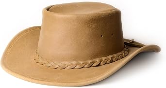 Minnetonka Unisex Fold Up Hat - Flat Brimmed Cowboy Hat with Portable Fold-Up Design and Reinforced Brim
