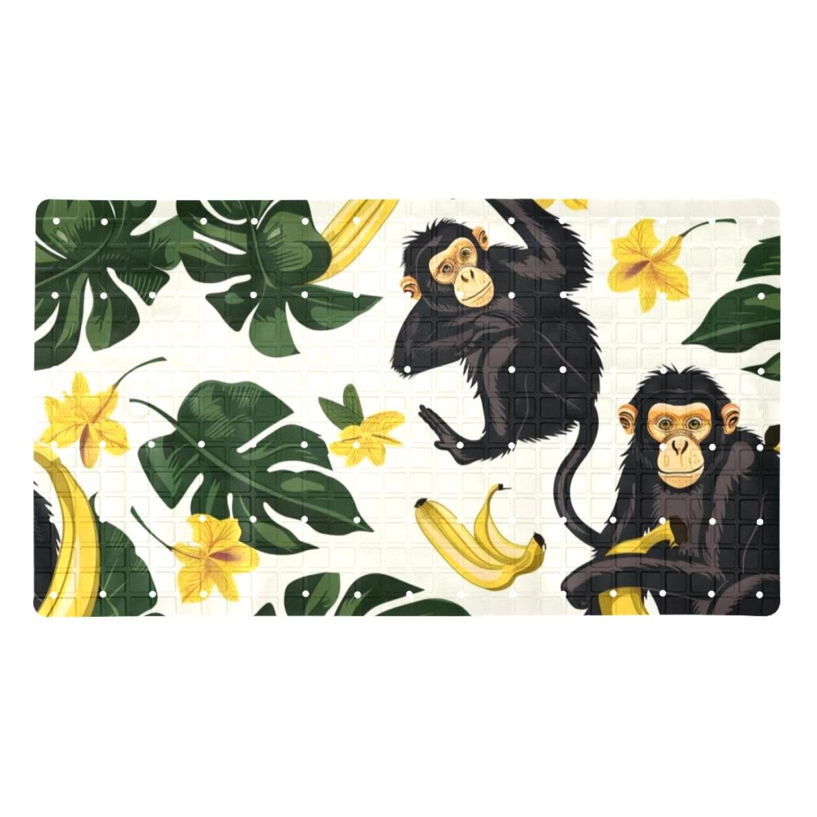 Alfombrilla extralarga Gorilla & Palm Leaf para bañeras familiares
