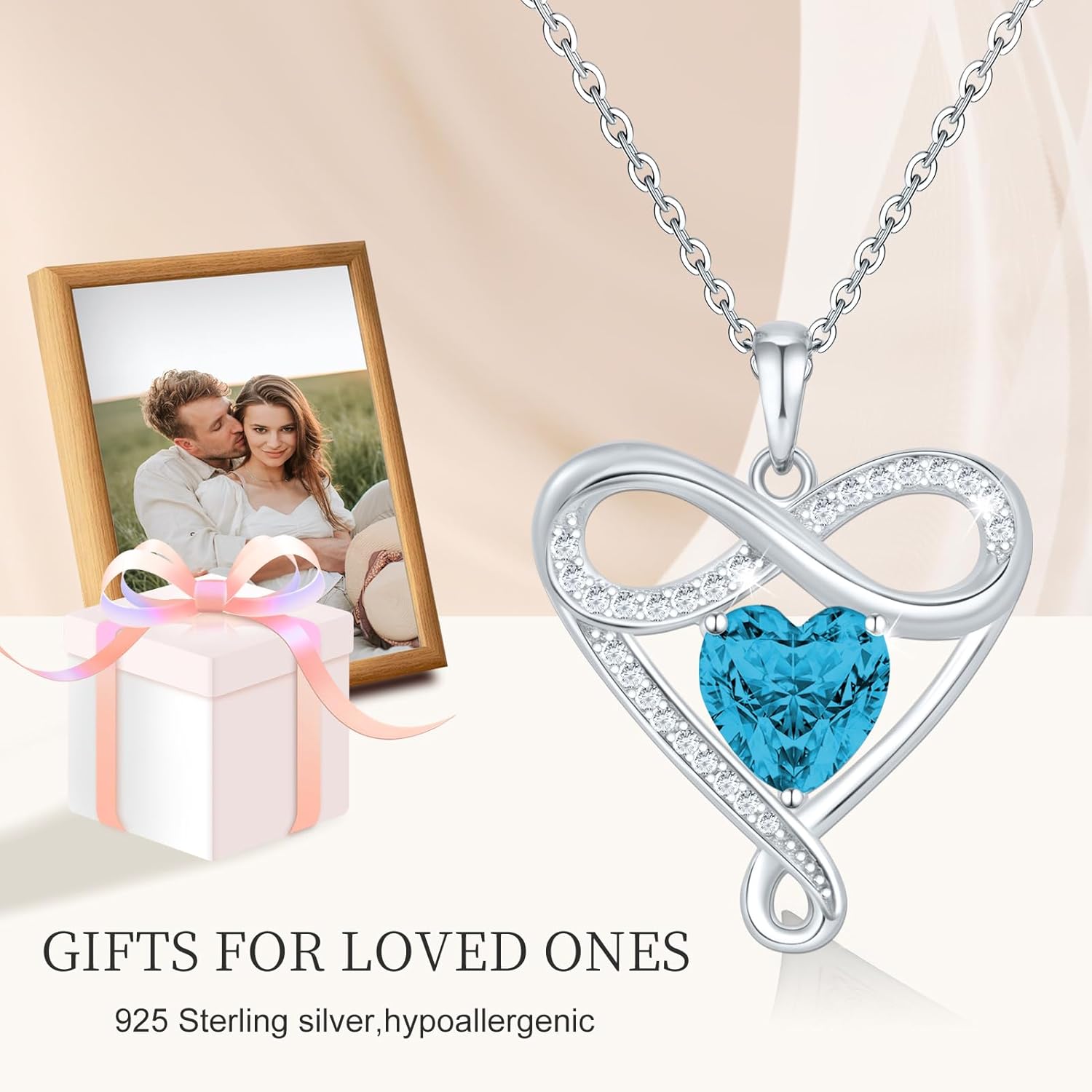 925 Sterling Silver Infinity Necklace - Exquisite Silver Jewelry for Women, Love Heart Necklace for Birthday, Anniversary, Valentine’s Day - Ideal Gift for Girlfriend, Wife, Mom, or Her - Image 3