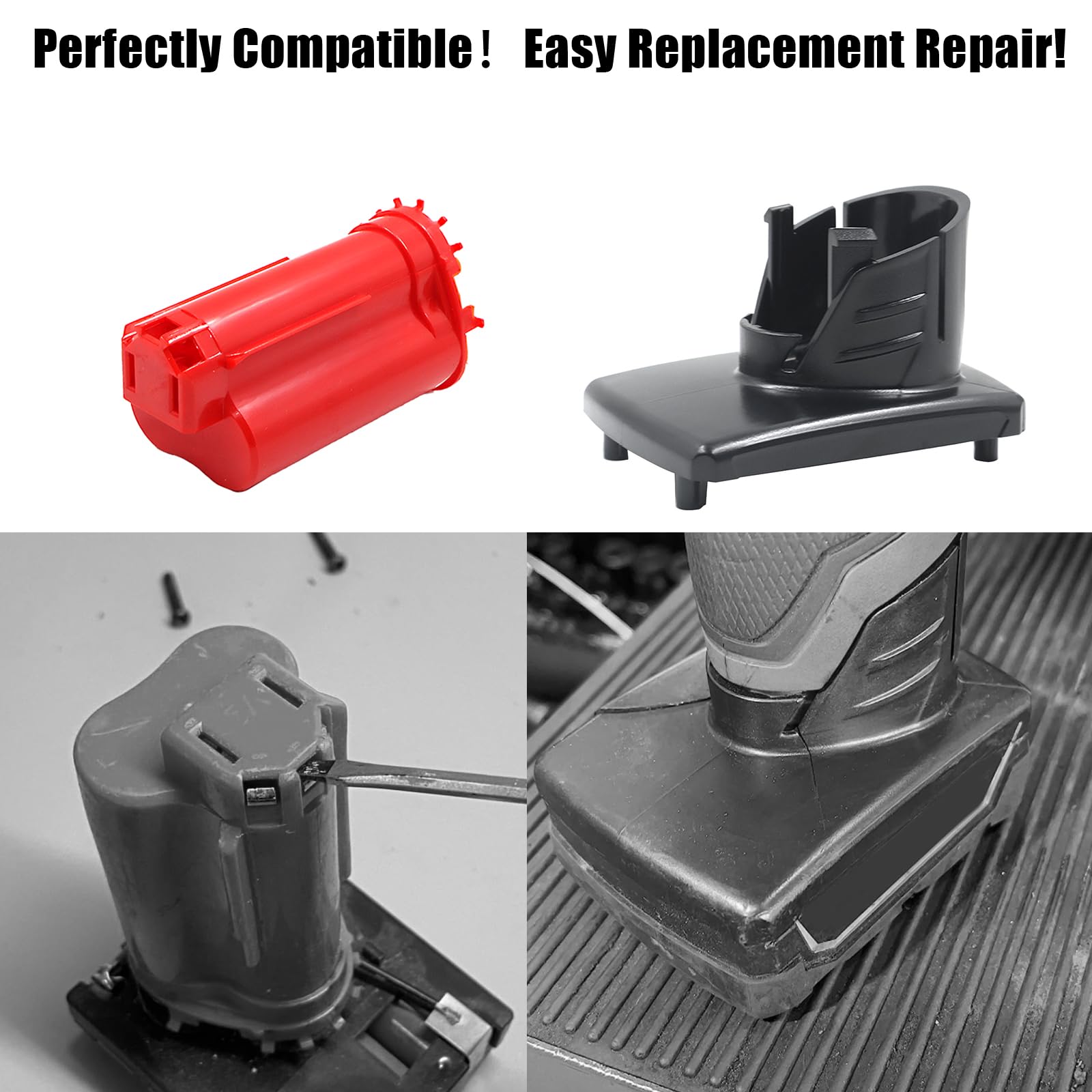 Sostituzione della custodia della batteria M12,4Pcs M12 Battery Cover,Kit di riparazione di plastica della cassa della batteria 12V 3.0Ah 6.0Ah 9.0Ah(Nessuna batteria inclusa)