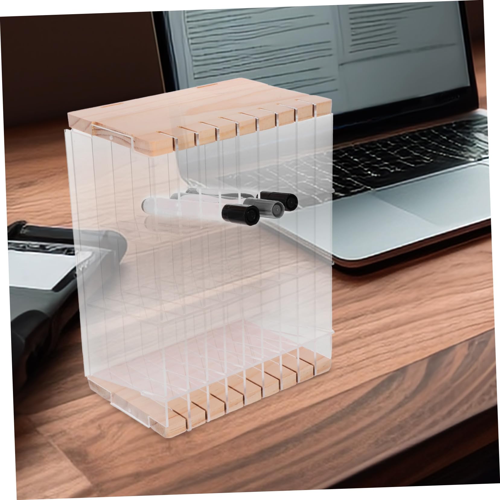 SEWACC Multifunktionaler Schreibtisch Organizer Lagiges Stifthalter mit Fächern Transparenter Desktop Organizer für Büro Schule und Zuhause Aufbewahrungsregal