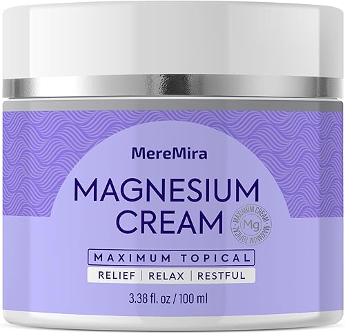Crema de magnesio para el sueño y el alivio muscular Loción tópica calmante nocturna y relajación profunda - Calambres inquietos Loción para el
