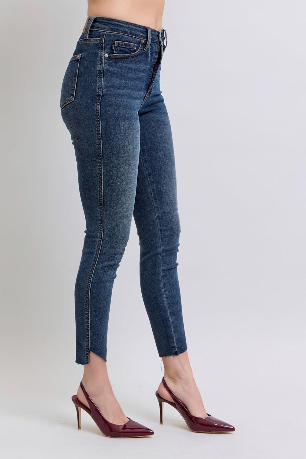 Judy Blue HW Tummy Control Step Hem Skinny Jeans - Ultimate Comfort & Flattering Fit - 88913