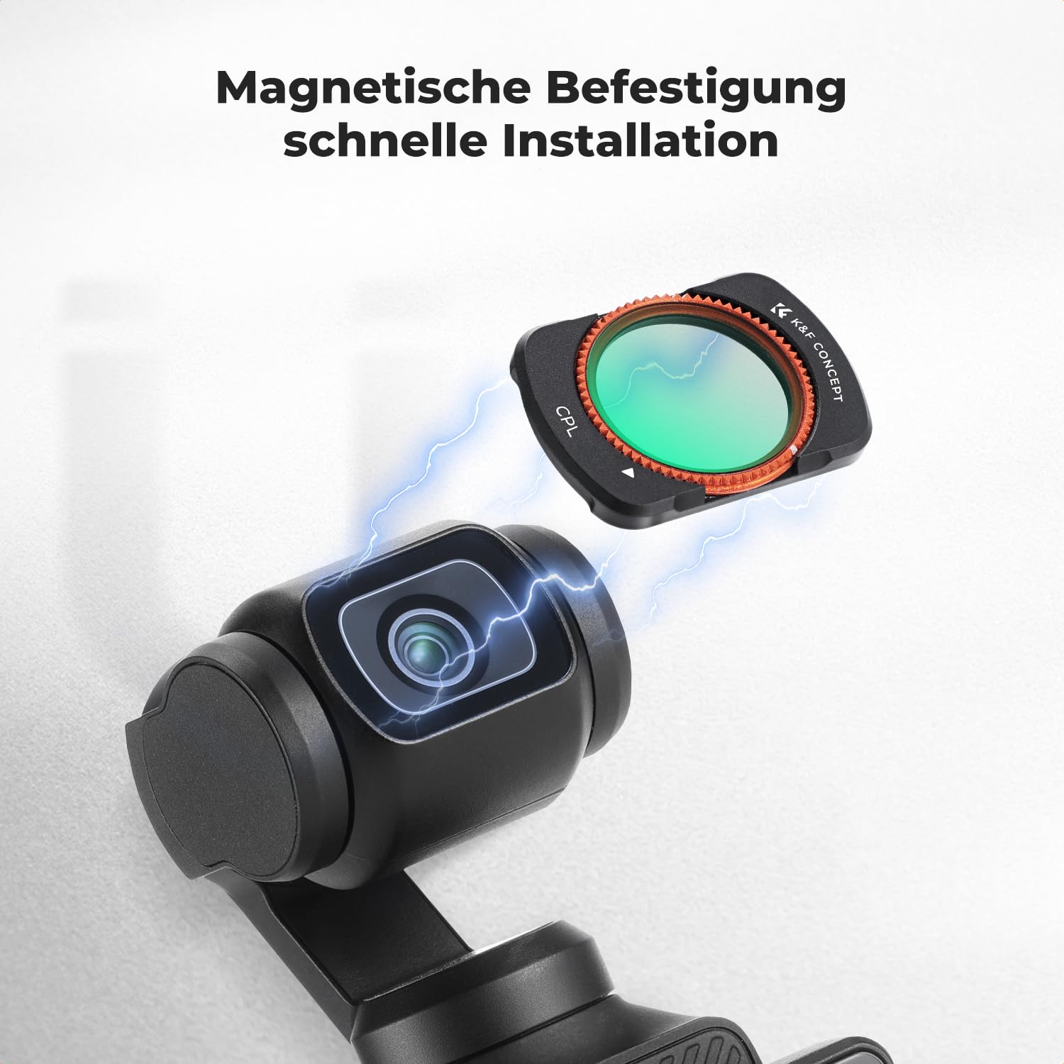K&F CONCEPT FD161 magnetisches ND Filter Set, kompatibel mit DJI Osmo Pocket 3/4, 4er Pack, CPL Filter, ND16, ND64, ND512 Filter, Osmo Pocket 3 Zubehör, Osmo Pocket 4 Zubehör(Aluminiumrahmen)