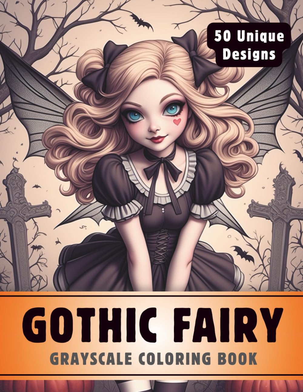 Gothic Fairy Coloring Book: Grayscale Coloring Book for Adults with 50 High-Quality and Unique Illustrations for Relaxation and Stress Relief. (Premium Grayscale Coloring Books for Adults)