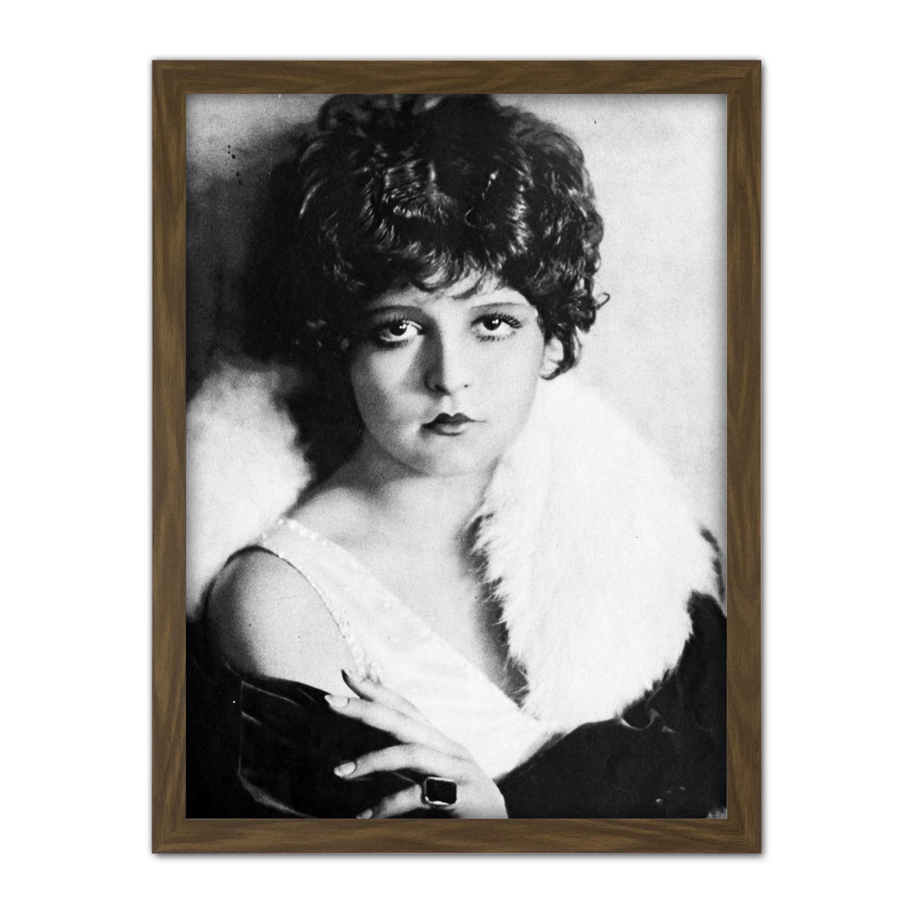 Silent Movie Actress Clara Bow Promo Portrait Photo Artwork Framed Wall Art Print 18X24 Inch