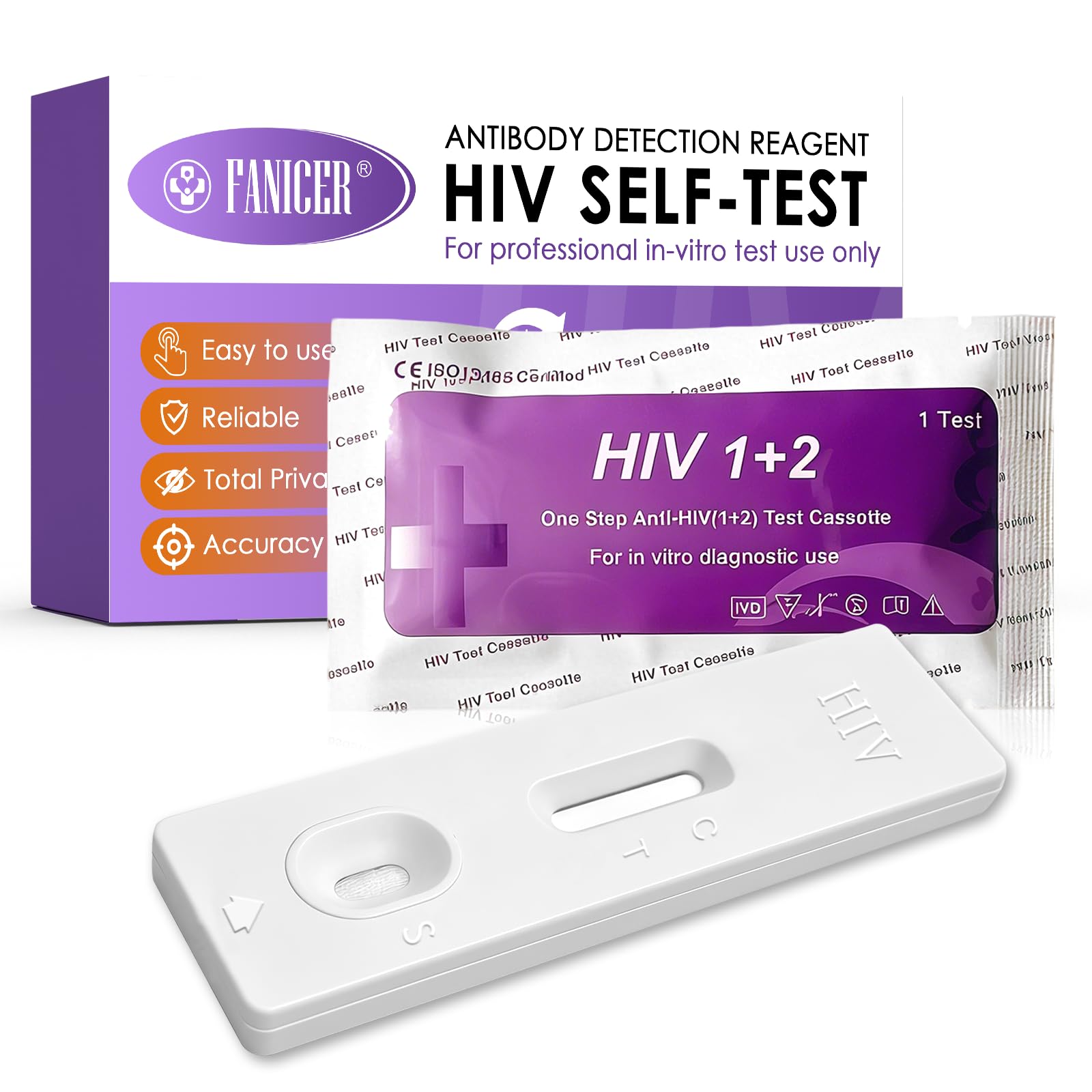 3 Set Autotest per Rilevamento,Selbsttest,Rileva anticorpi,Discreto e fare comodamente a casa, Sensibile e Affidabile con Risultati in 20 Minuti