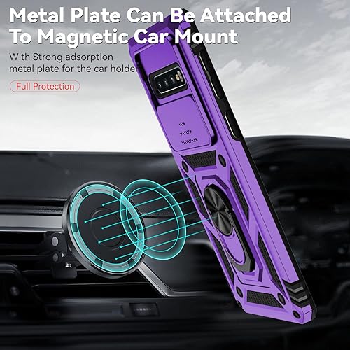 Miniatura 3 de Funda para Samsung Galaxy S10, con cubierta para lente de cámara, protector de pantalla HD, grado militar anillo de montaje en coche con soporte