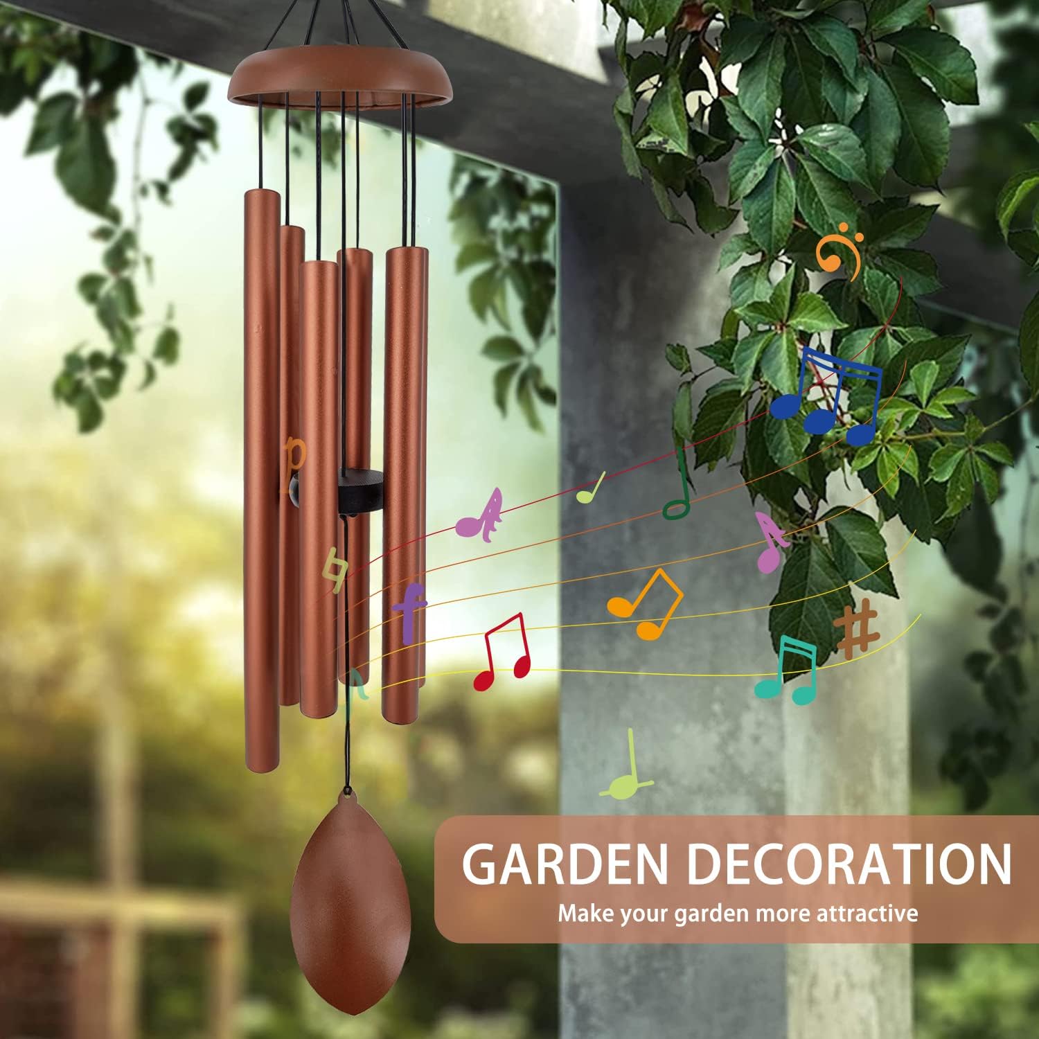 ASTARIN Wind Chimes for Outside Deep Tone,36 Inch Windchime Outdoors，Chimes for Outdoors,Sympathy Wind Chimes Memorial for Mom Dad，Red Copper - Image 6