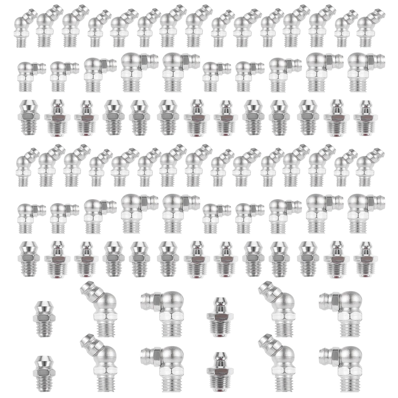 310PCS SAE & Metric Grease Nipple Assortment Kit, Hydraulic Grease Fittings Standard with Plastic Grease Fitting Caps