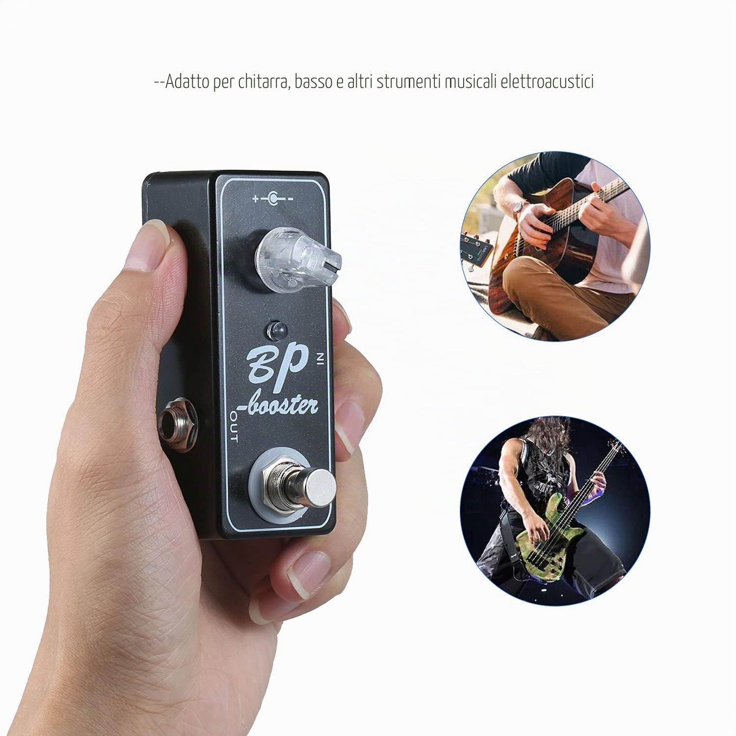 BP Booster Audio Mini Pedali per Chitarra BP Booster Clean Boost Tipo Effetto True Bypass Switching per Chitarra Basso Prodotti Elettroacustici