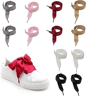Silk Ribbon Shoelaces Satin Shoelaces Wide Shoelaces 47 inch Long for Flat Shoe Sneakers Shoe Decoration