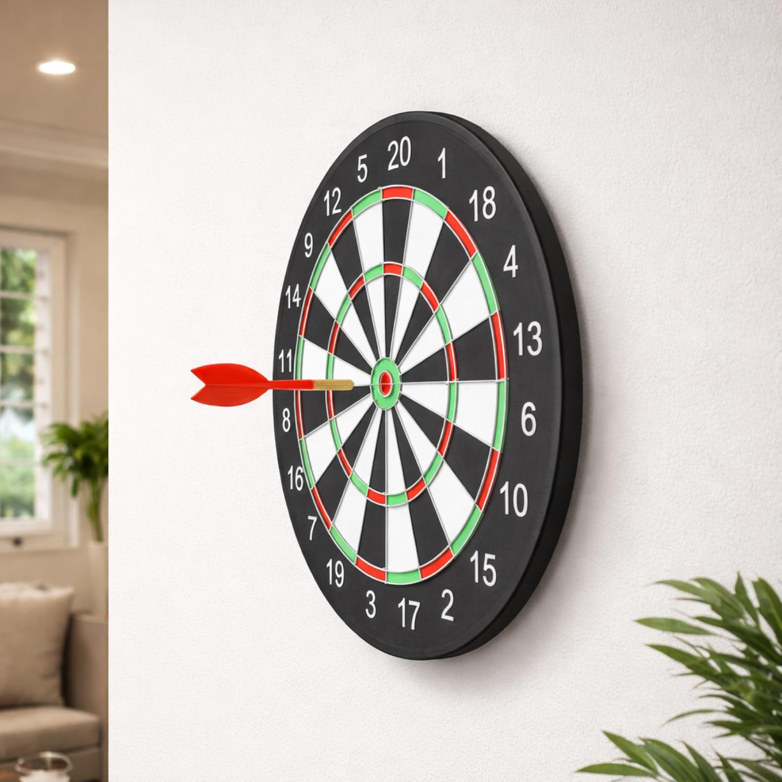 Soporte práctico para objetivos de dardos – Conjunto robusto y versátil para Dardos de varilla de acero, incluye todo el material de montaje necesario – ideal para dardos o clubes