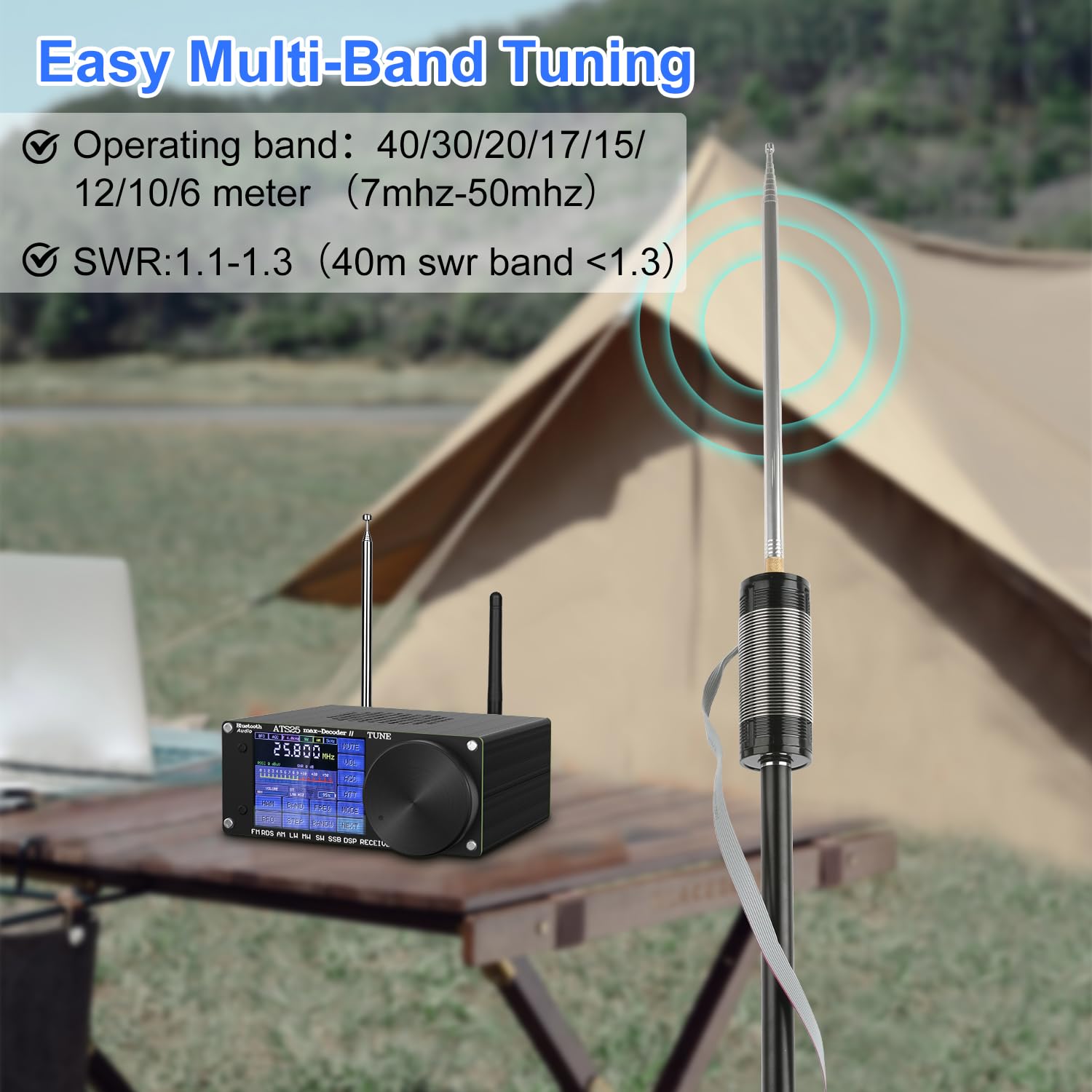 Antena HF JPC-12 para Radioaficionado, Antena Vertical de Todas las