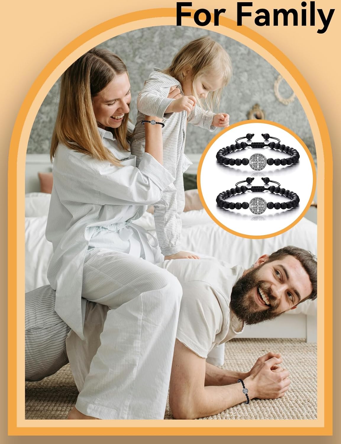 Catholic Bracelet Saint Benedict, 2 PCS Medal Bracelet Adjustable String Bracelets Religious Gifts for Men Women Gifts - Image 6