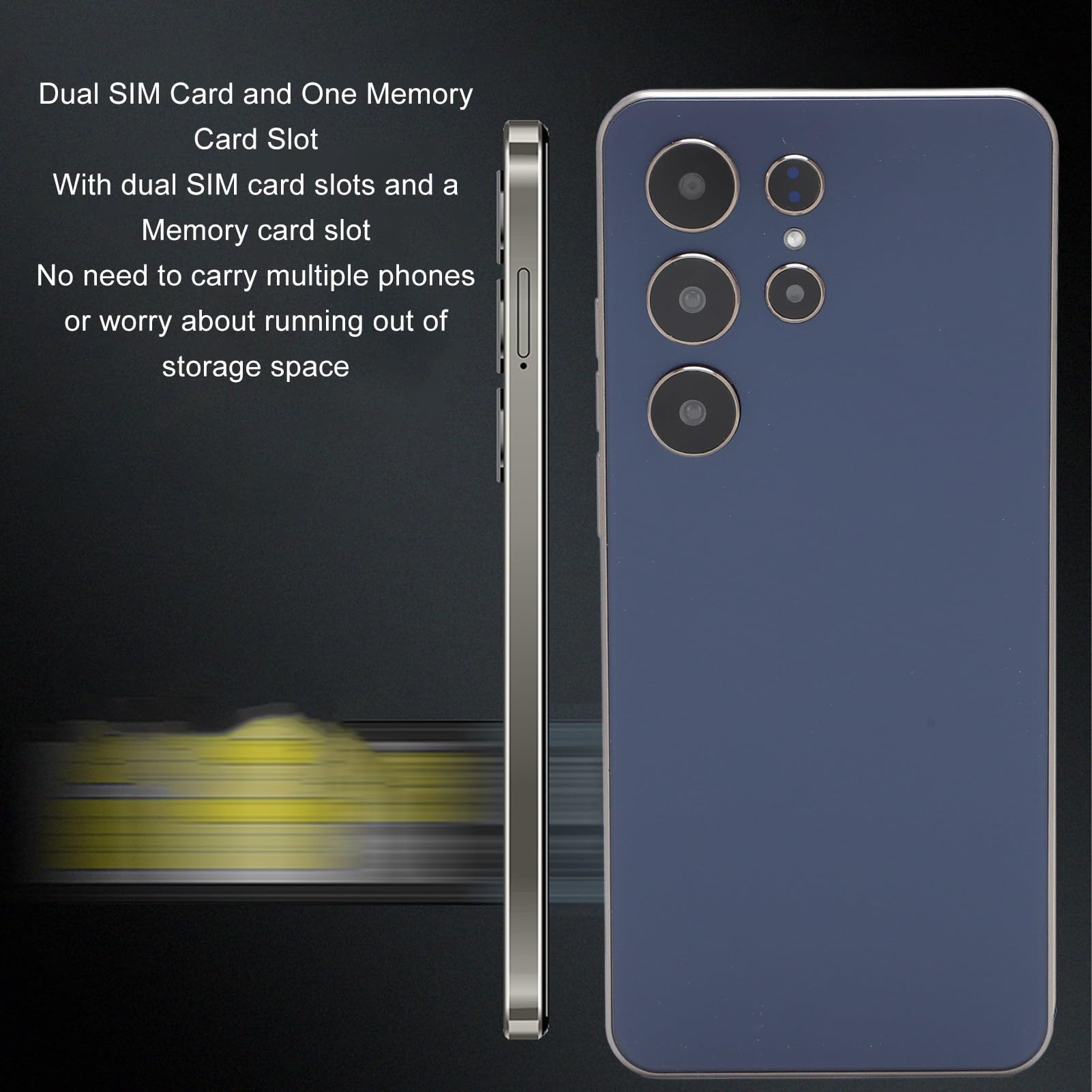 ASHATA Smartphone da 6,8 pollici, Quad Core 6 + 64 GB, Face Unlock, schermo HD, telefono cellulare 3G con 14, per giochi e intrattenimento (viola)