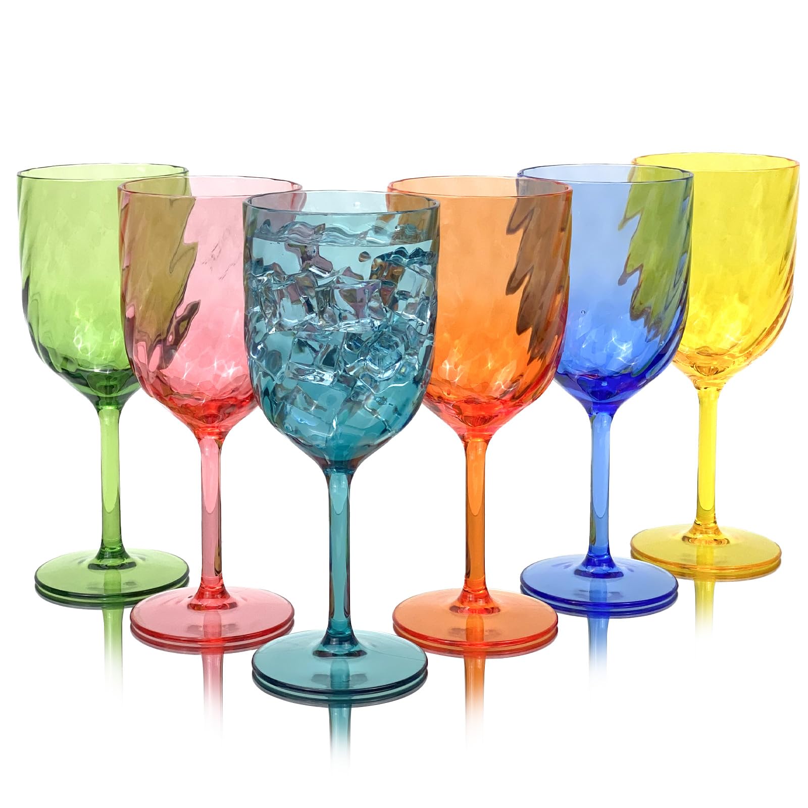 Photo 1 of Yanglonghui 15 Ounce Plastic Wine Glasses Set Of 6,Unbreakable Acrylic Wine Glasses,Reusable Colored Plastic Goblets Stackable,Dishwasher Safe Bpa Free Ideal For Parties (Multi Color, 15 Ounce)