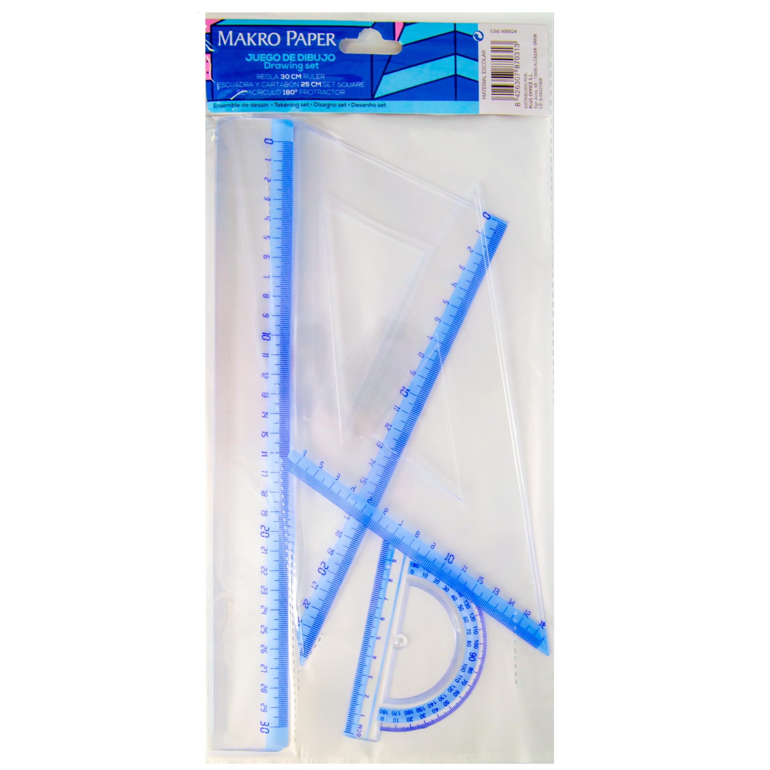 Set Geometria KORES Geo15 - 4 Pezzi, Con Righello, Goniometro E Squadre, Per Scuola, Colorati - Foto 9