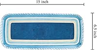 Vista 3 de UP ware Sail Away Bandeja de melamina para servir, bandeja rectangular de 15 x 6.5 pulgadas, bandeja de alimentos sin BPA para entretenimiento