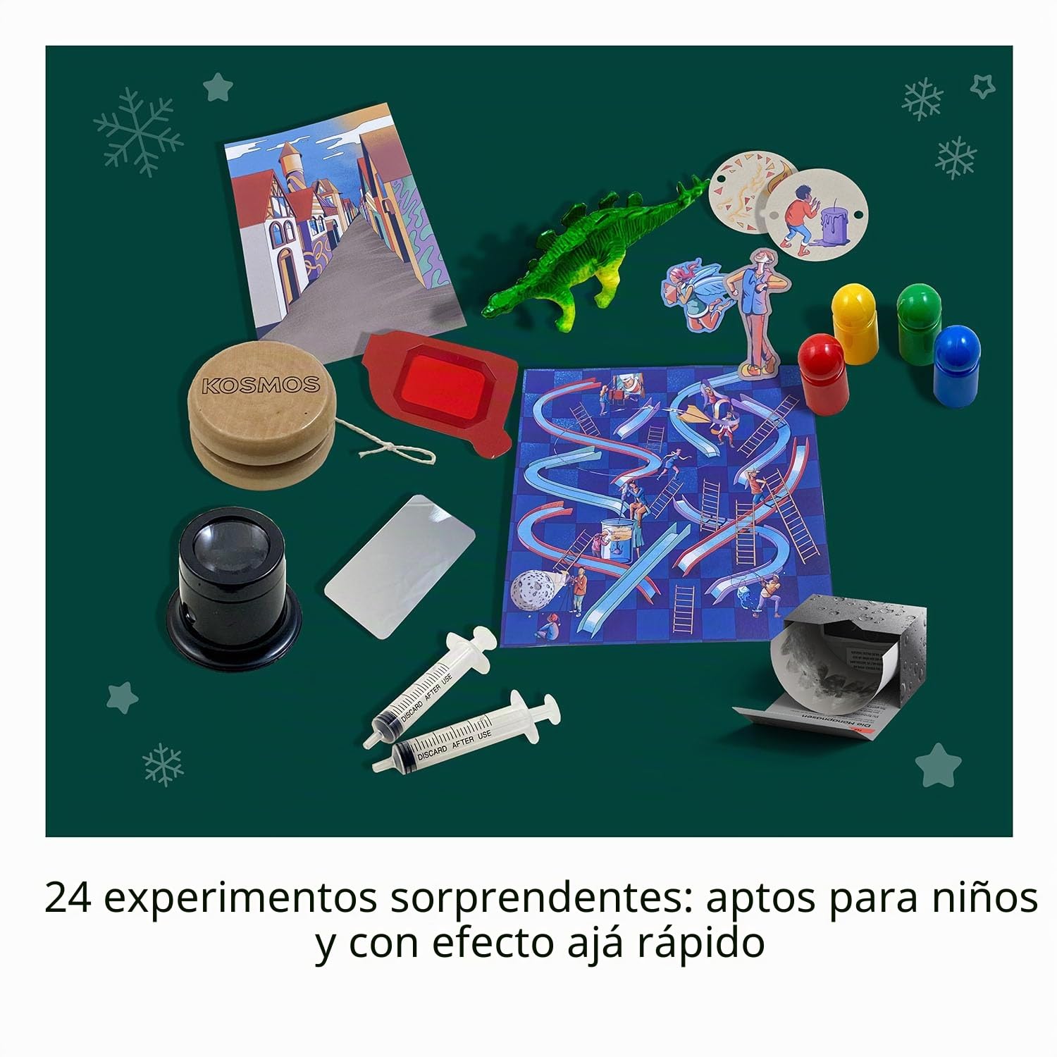 Kosmos 661083 Experimente Calendario de Adviento, los Mejores experimentos de Navidad, en 5 Minutos, para niños a Partir de 8 – 12 años, Juguetes, Science