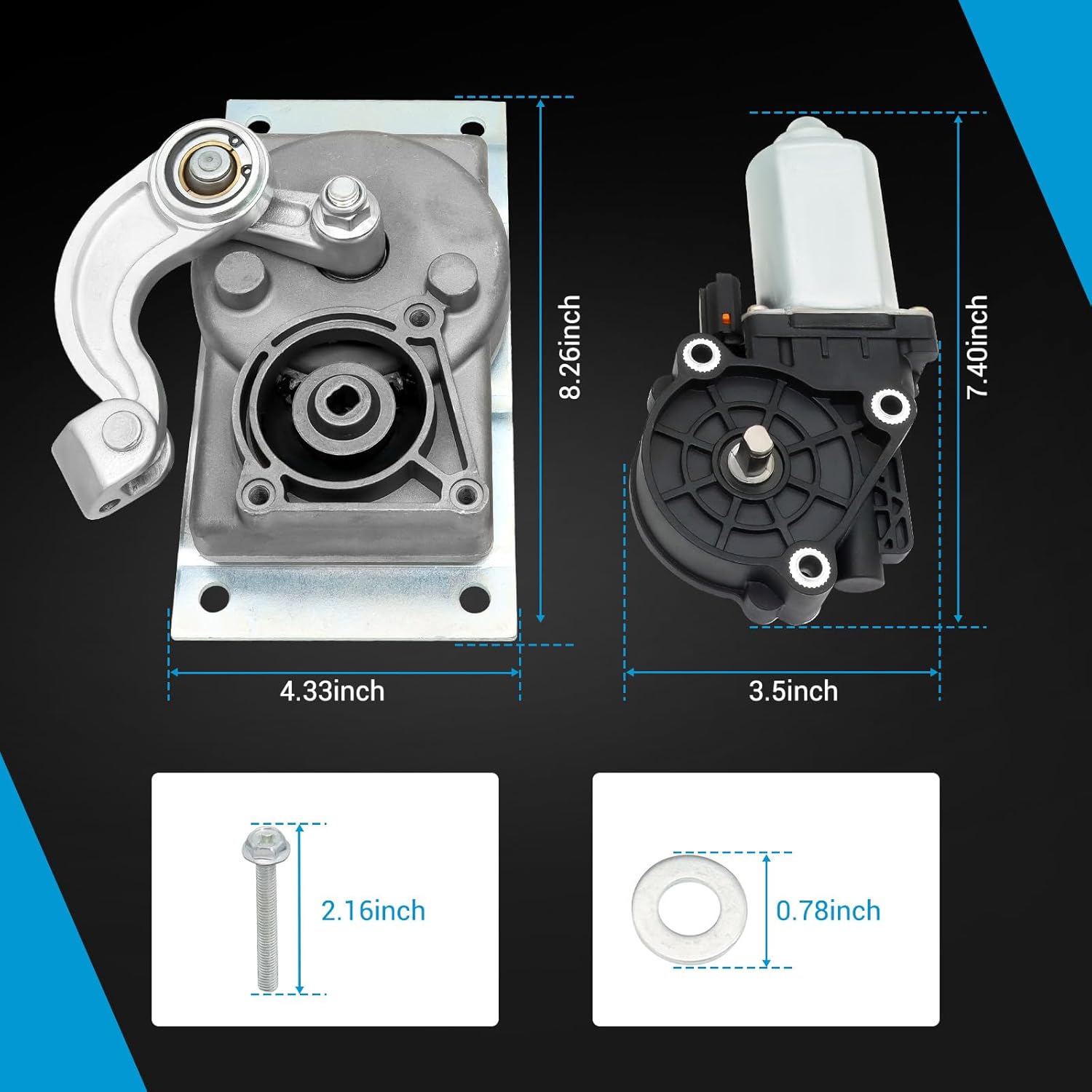 676061 RV Steps Motor Kit for Lippert Kwikee Electric Steps, Gear Box Linkage with A Replace 366043 379160 1101428 2141001 379147 RV Entry Step Motor