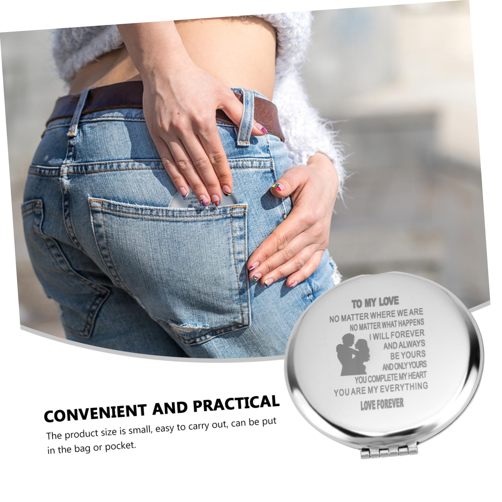 Healeved 3piezas Espejo De Maquillaje Plegable Alta Definición Espejo De para Diseño Ergonómico y Portátil para Mujeres y