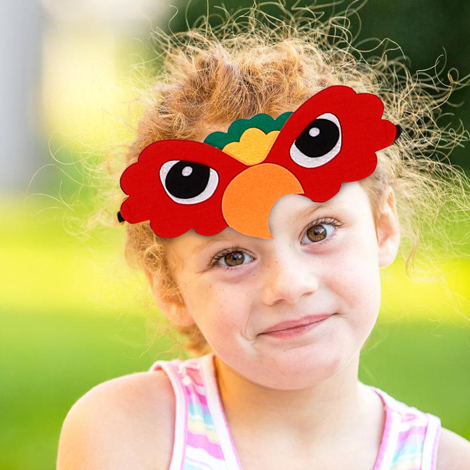 VALICLUD Halloween Bird-Wings-Costume for Kids Felt Feathered Eagle Parrot Owl Dress-up Cape Wings Animal Role Play Costume Eye Mask for Boys Girls Halloween Party Favors Orange for Kids Children - Image 2