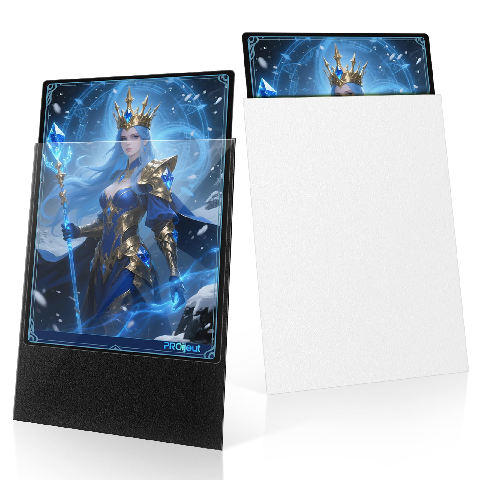 200 Pack Card Sleeves, Matte Dual Trading Card Sleeves with Opaque Back &amp; Smooth Shuffle, Tear Resistant Card Protectors for MTG, TCG and Game Cards (Snow White)