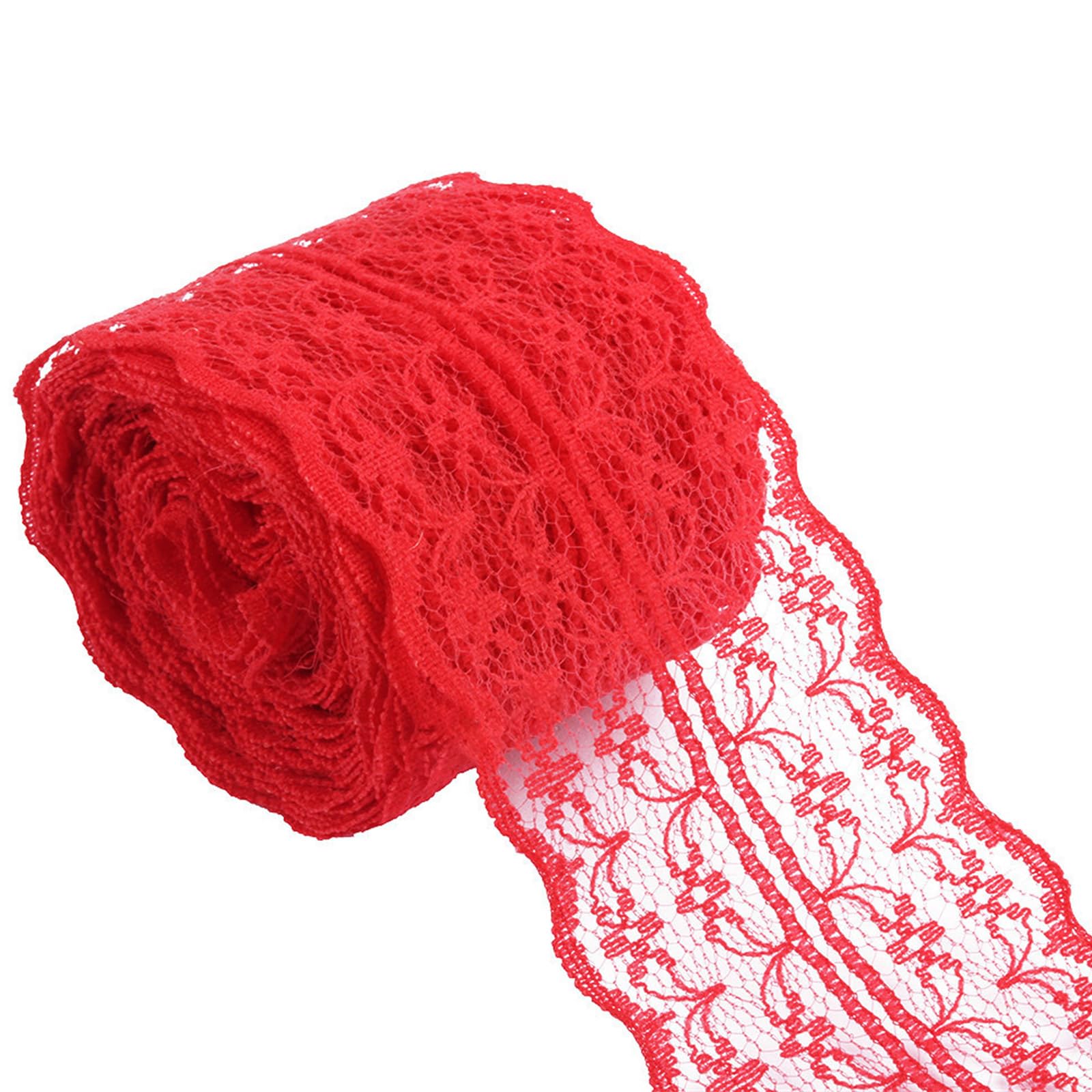alloneslife Water Soluble Lace 4cm Wide for Family Craft Sewing Projects and Wedding Decoration Polyester Fabric Sturdy Designs Wide Lace Trim