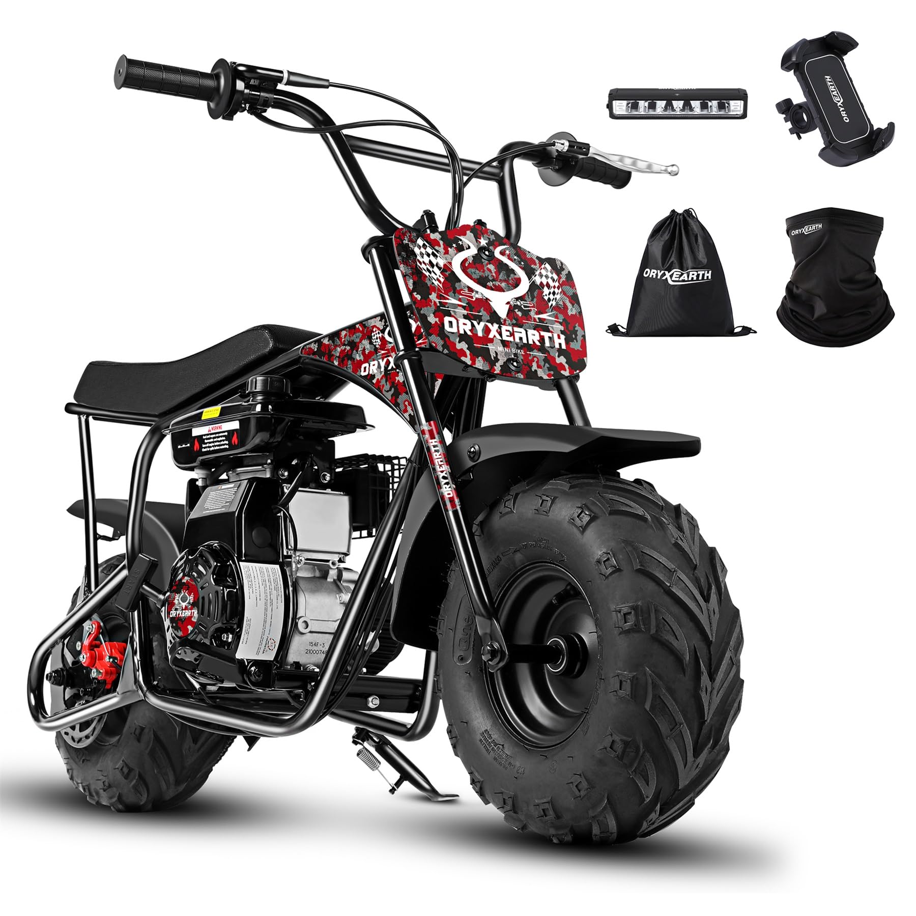 Oryxearth 105cc 4-Stroke Dirt Off Road Trail, 28mph, Gas Powered Mini Bike with Automatic Transmission and Pull Start for Adult and Teens, Weight Support 185 LBS