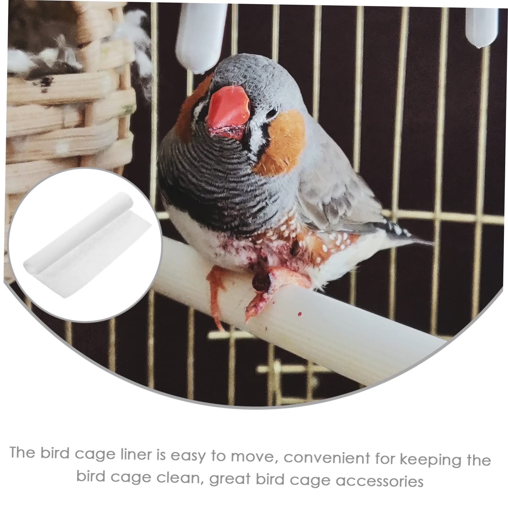 DOITOOL 300 Piezas Sábana De Pájaro Reemplazo Revestimiento De La Jaula De Pájaros Revestimientos De Jaulas De Loros Almohadillas para Orinar Cachorros Tela No Tejida Largo