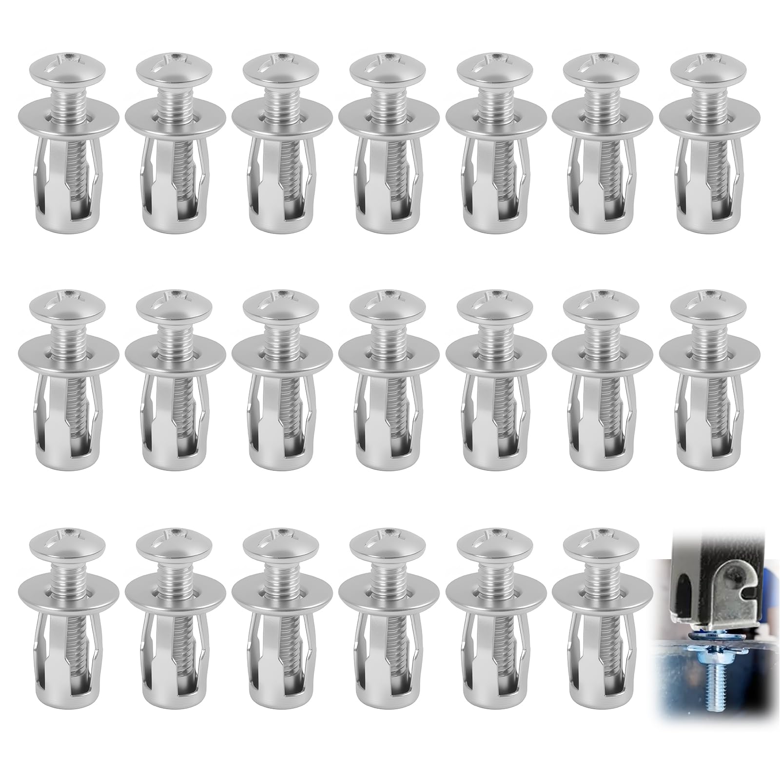 20 Pezzi M6 x 25 Jack Nuts, Petalo Dadi, Fiore Petalo di Espansione per Tasselli di Fissaggio, Dadi Sottili Fissaggi Tasselli per Cavità in Metallo per Assemblaggio e Montaggio Sicuro (M6 x 25)