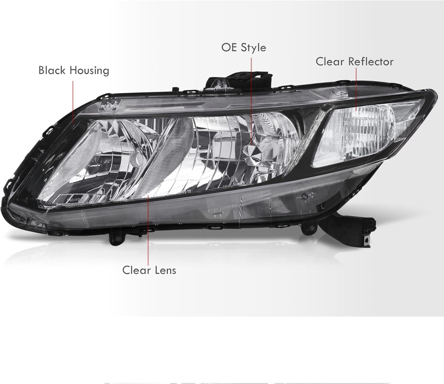 AJP Distributors OE Style Driving Headlights Head Lights Signal Reflector Lamps Assembly Pair Left Right Compatible/Replacement For Civic LX EX SI FB Sedan FG Coupe 2012 2013 2014 2015 12 13 14 15