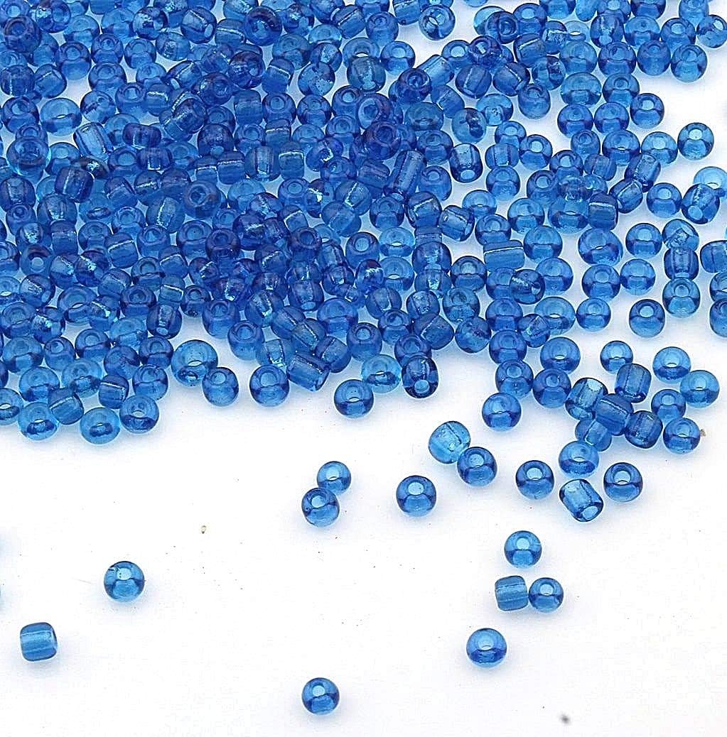 Perlin Glass Seed Beads 3mm 8/0 Round Mini Small Pony Beads 3300pcs for Making Earrings Bracelets Pendants Waist Jewelry DIY Handmade Transparent Color Kit (Sapphire Blue) - Image 3