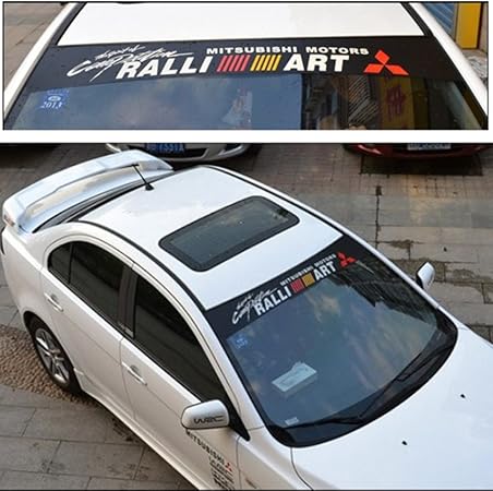 Amazon ウインドシールドステッカーバナーデカールビニールラリーウィンドウラリーアートグラフィックデカールストライプステッカー三菱3000gt Axtコーディアeclipseエキスポギャランとその他のモデル 並行輸入品 ステッカー デカール 車 バイク