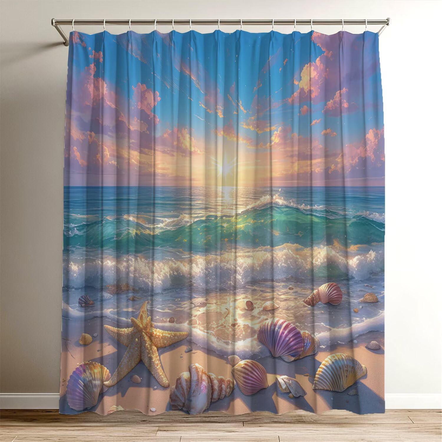 Rideau de douche coloré océan pour transformer votre baignoire