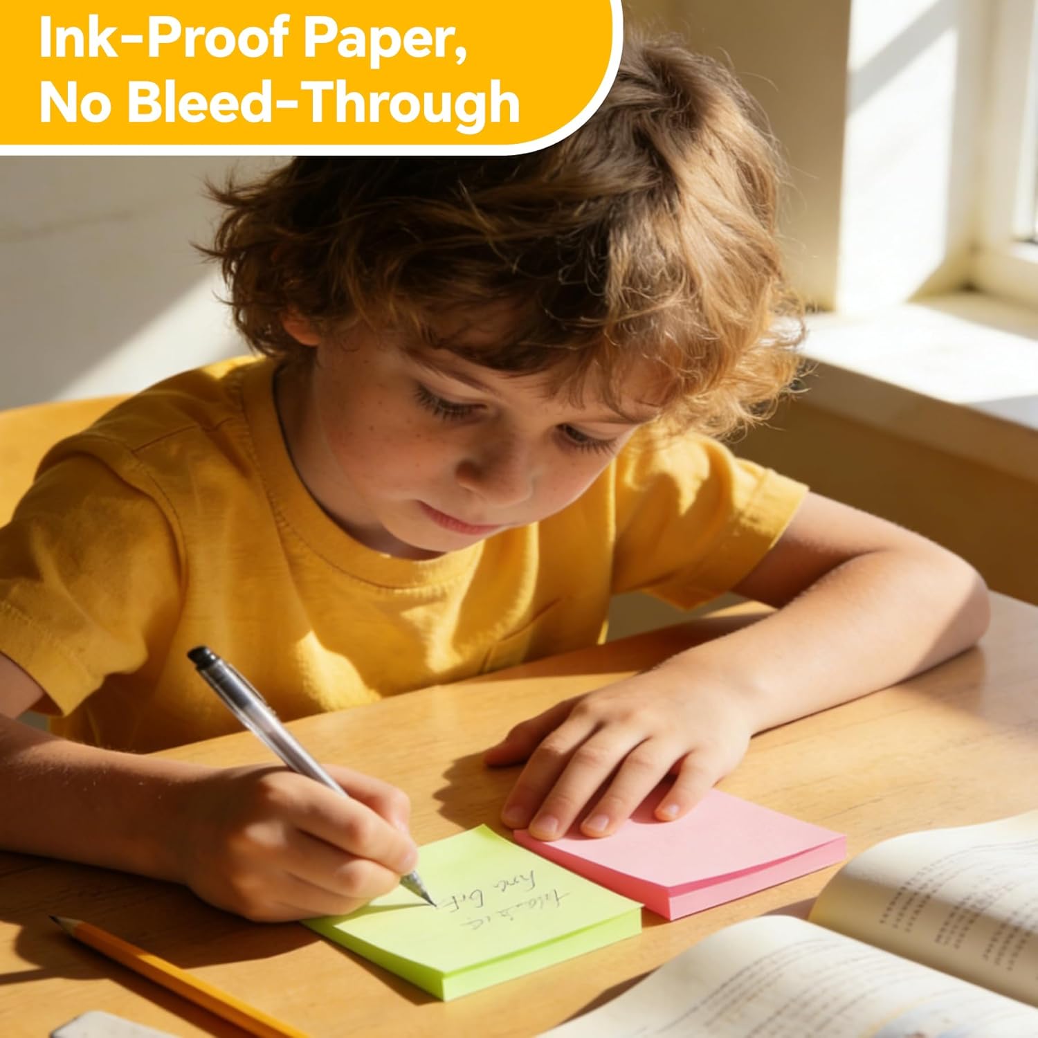 Sticky Notes 3x3 inch,12 Colors Self-Stick Pads, Easy to Post for Office, Home, Study, 100 Sheets/Pad (6Pads)
